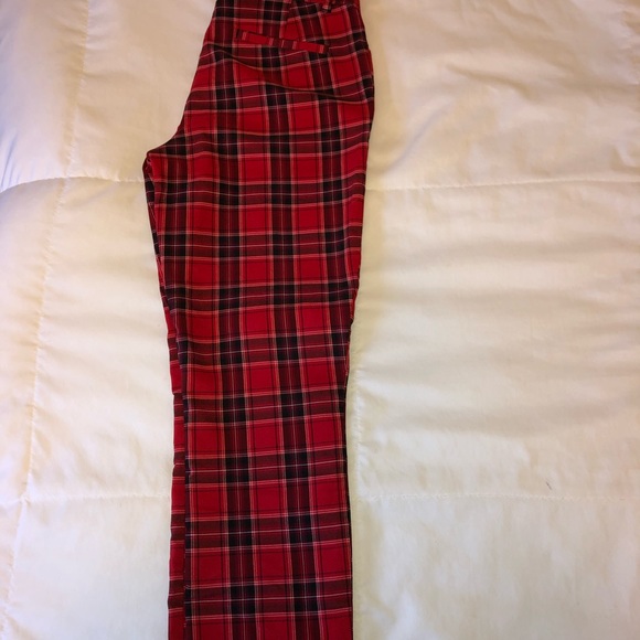 Red Plaid Pants - Picture 2 of 3